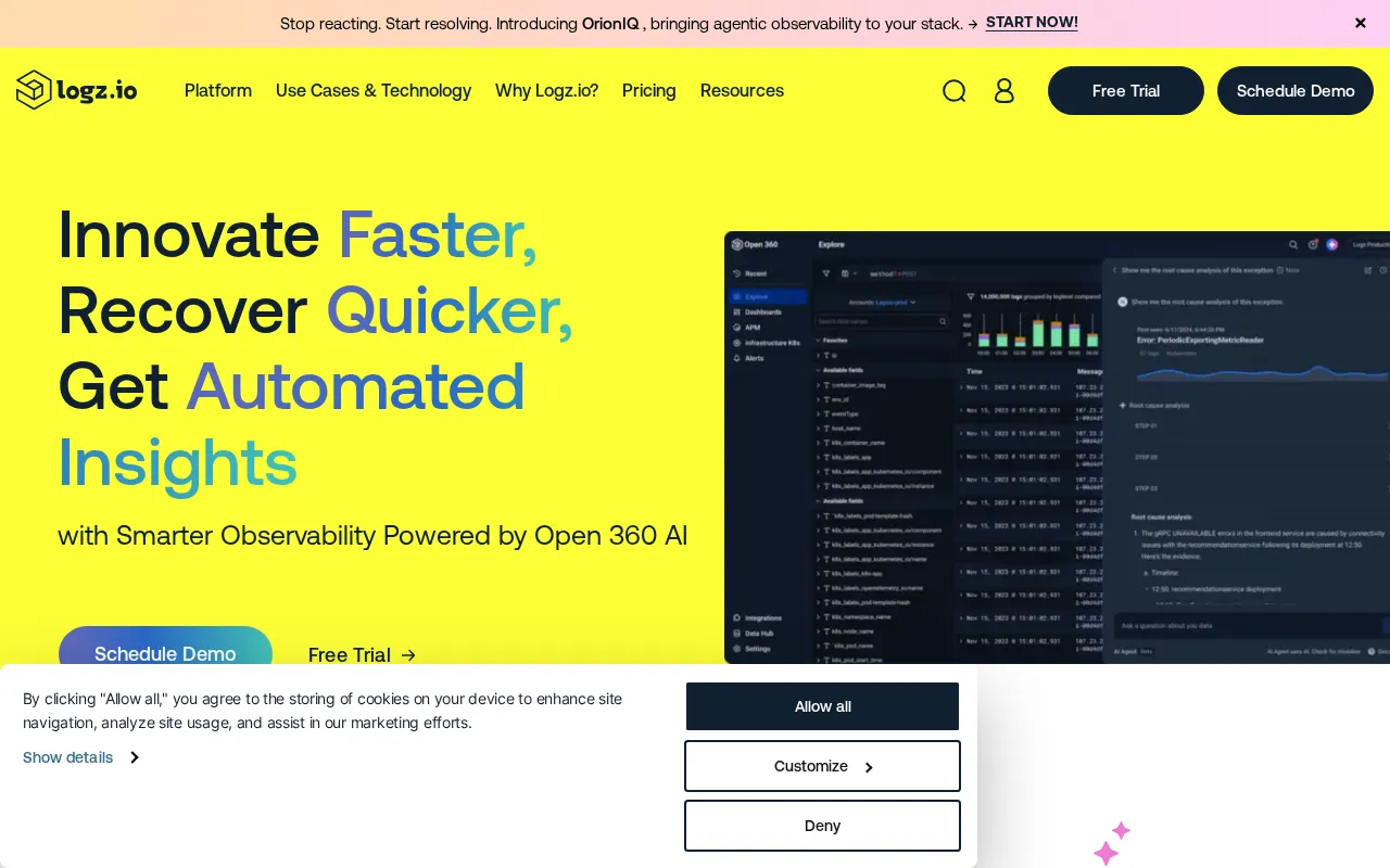 Logz.io — preview screenshot