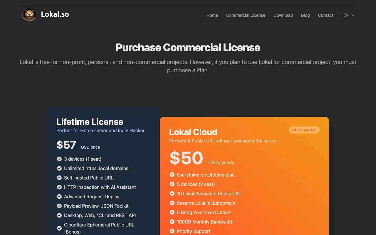 Lokal.so — pricing page