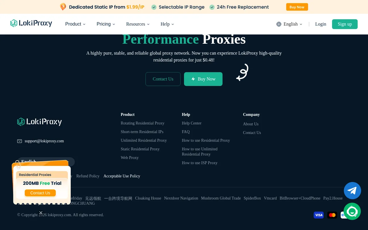 LokiProxy — pricing page