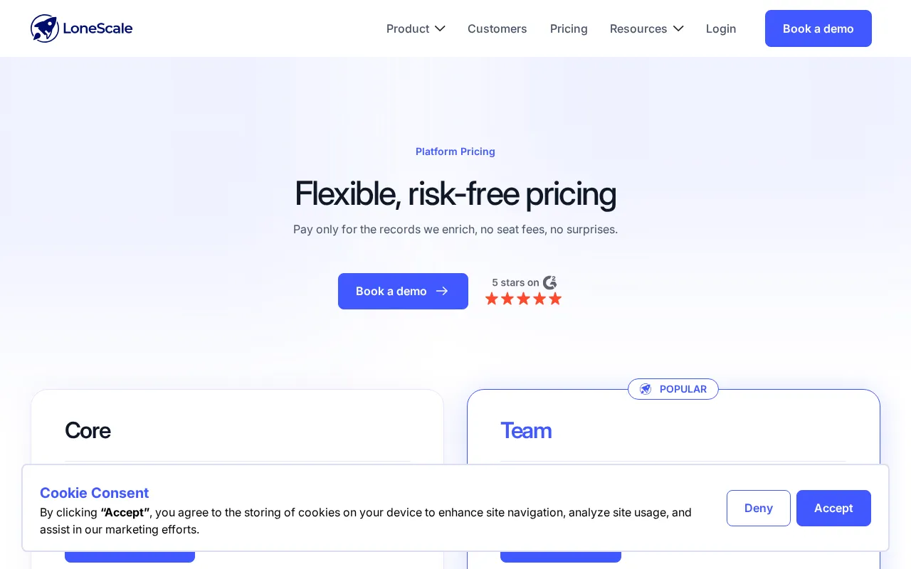 Lonescale — pricing page
