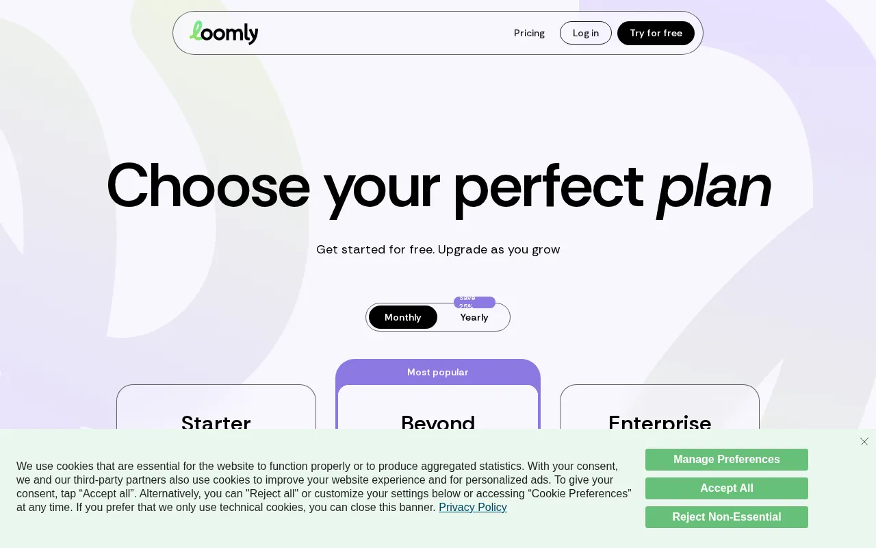 Loomly — pricing page