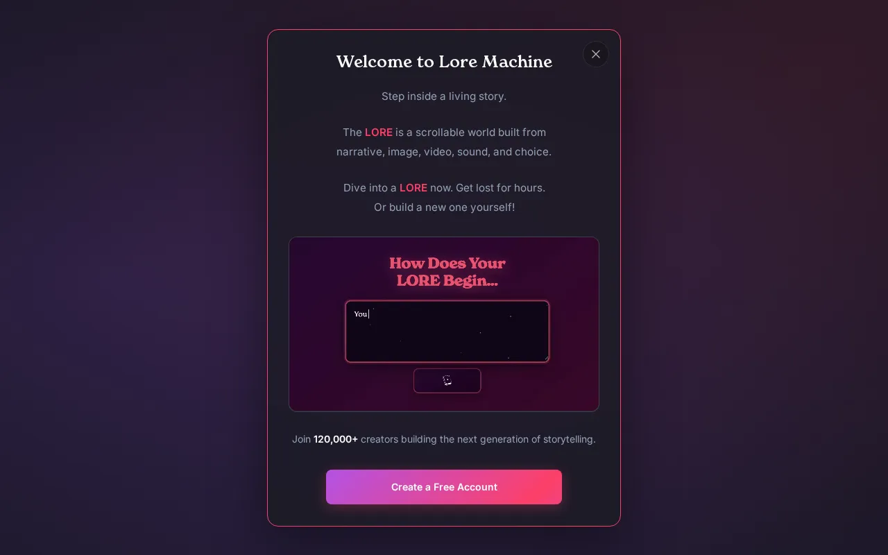 Lore Machine — preview screenshot
