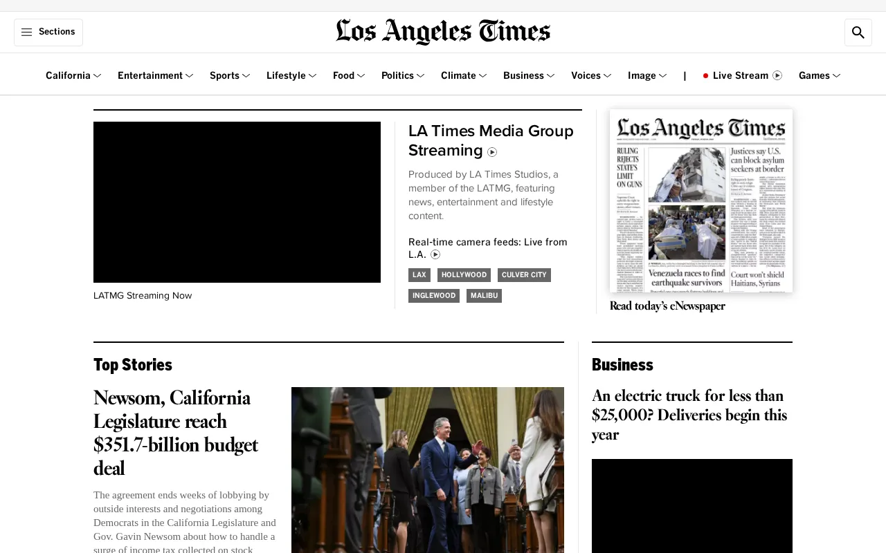 Los Angeles Times — preview screenshot