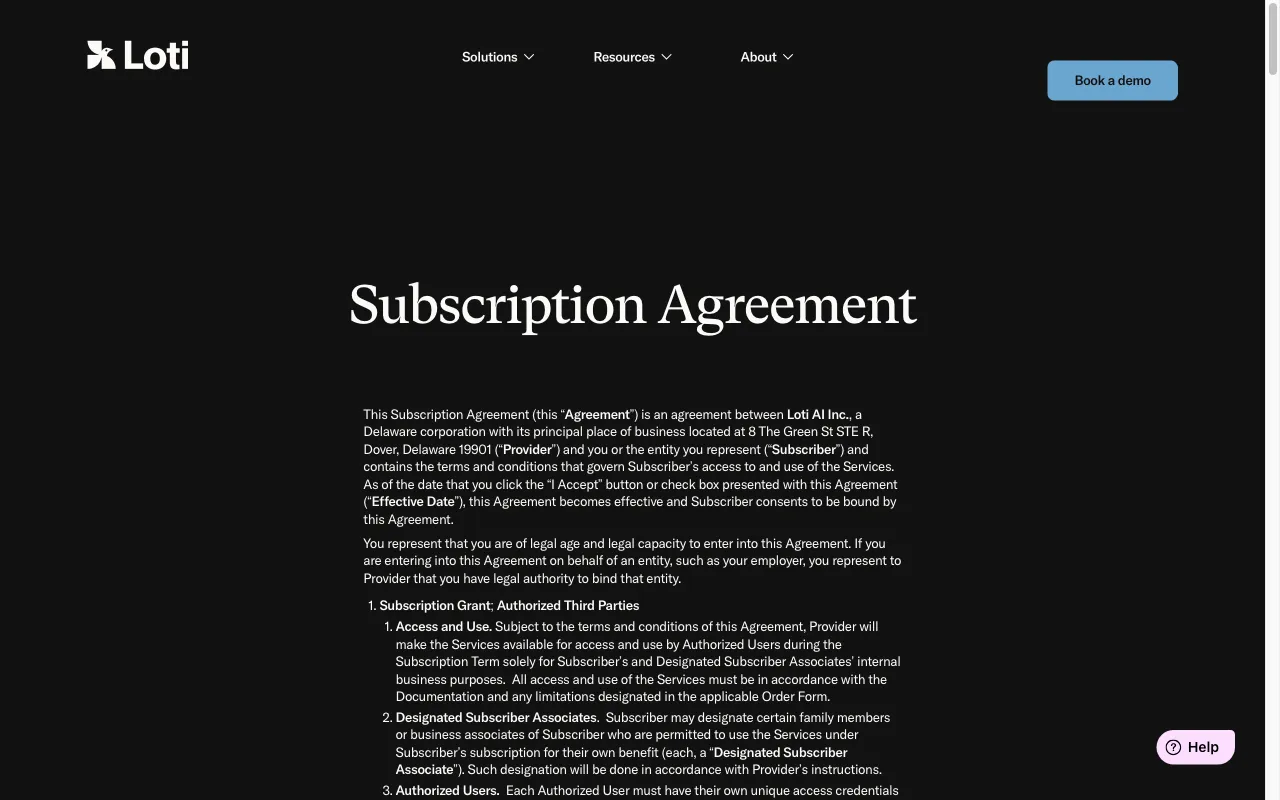 Loti — pricing page