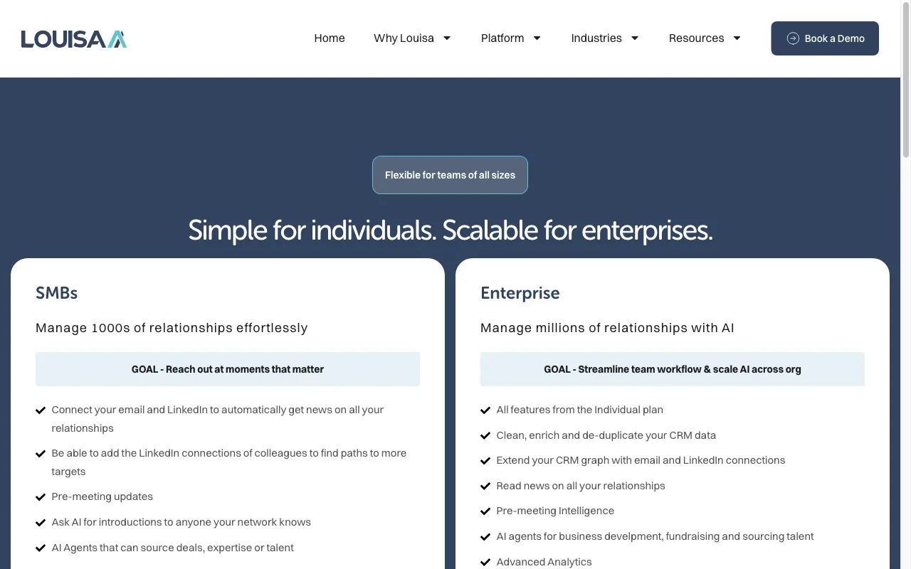 Louisa AI — pricing page