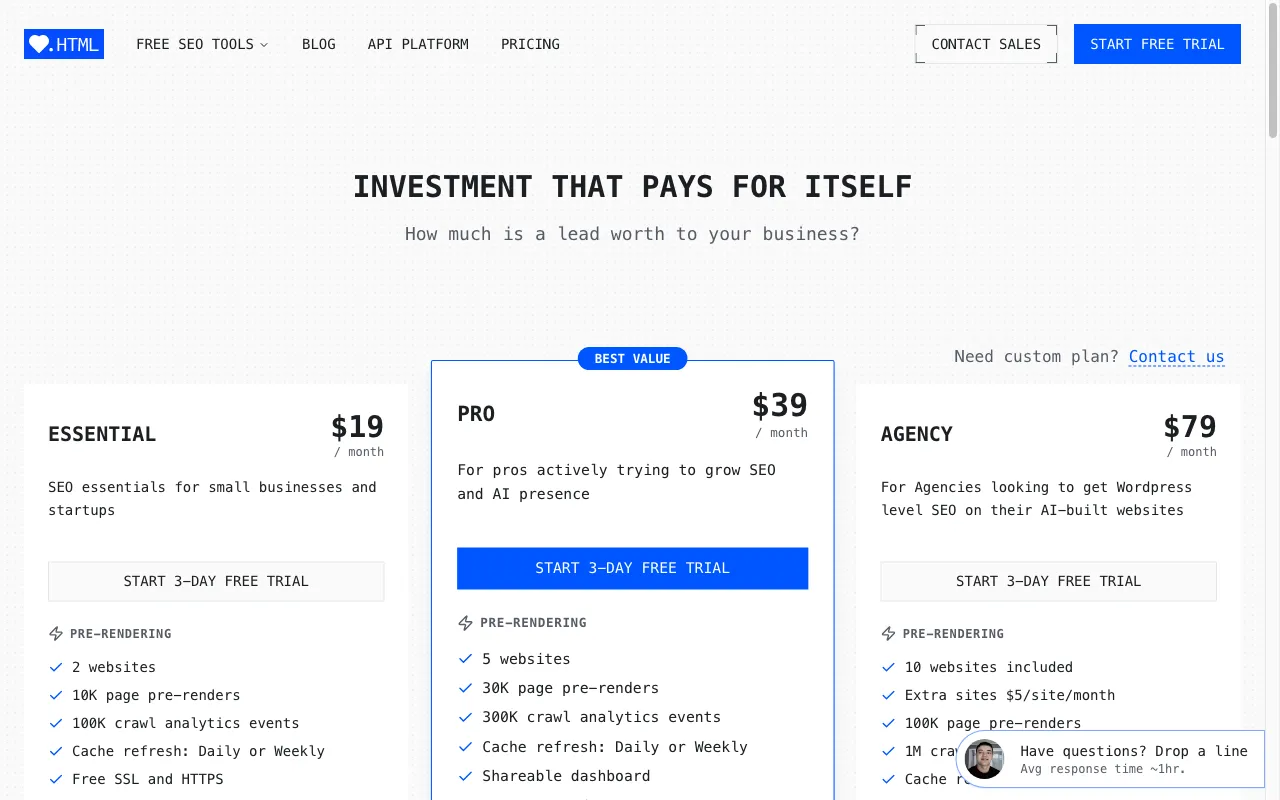 LovableHTML.com — pricing page