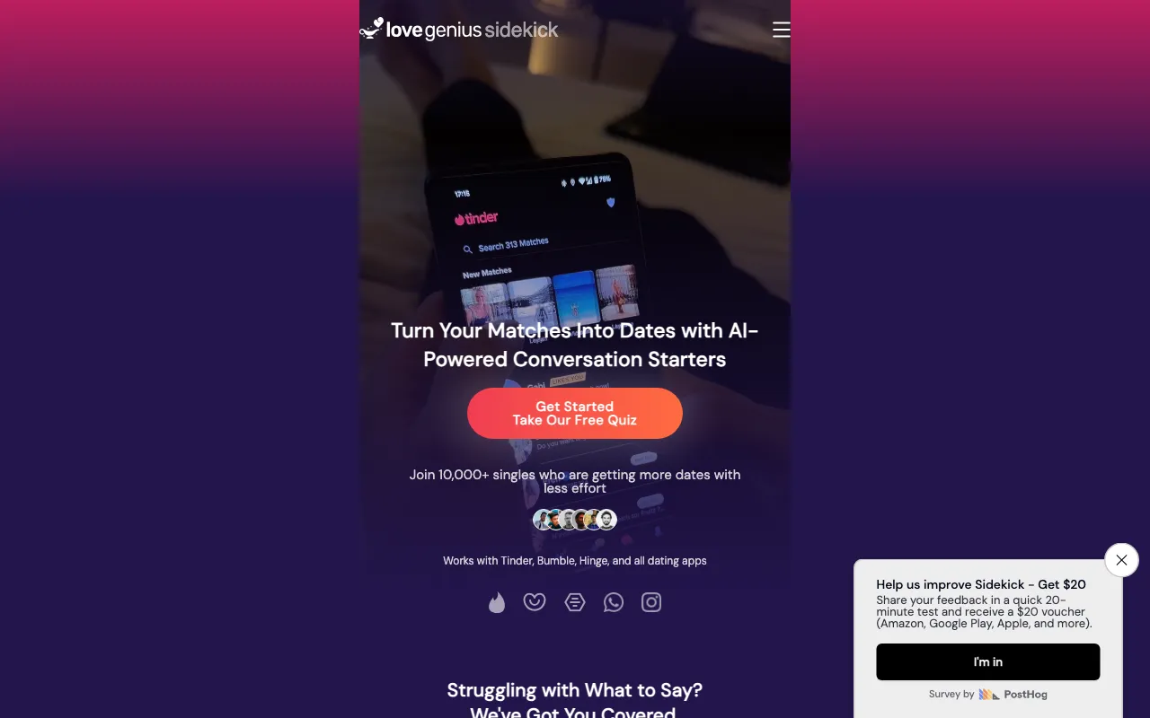 LoveGenius Sidekick — preview screenshot