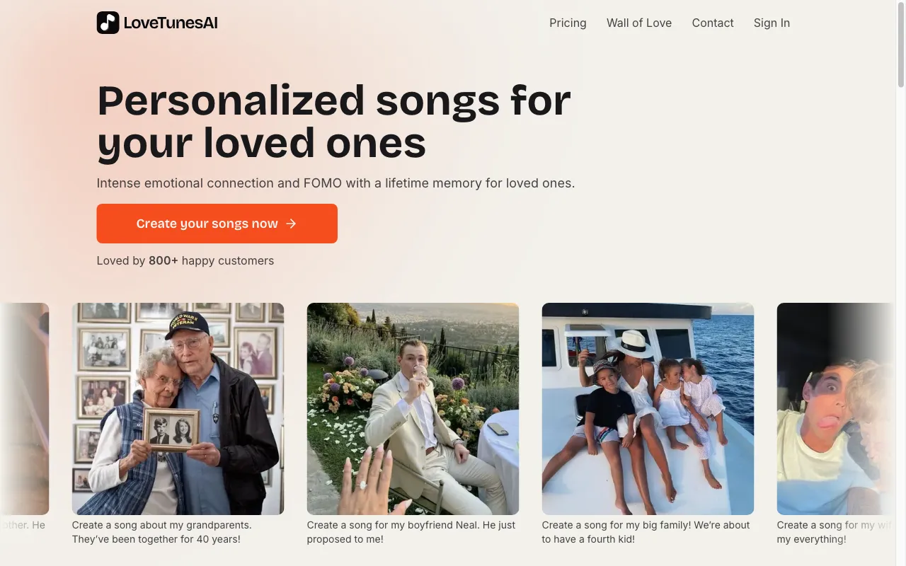 LoveTunesAI — preview screenshot
