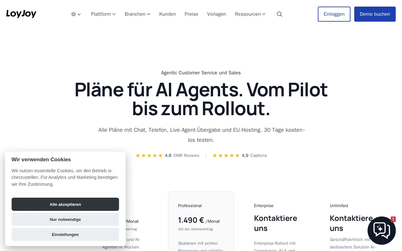 LoyJoy — pricing page