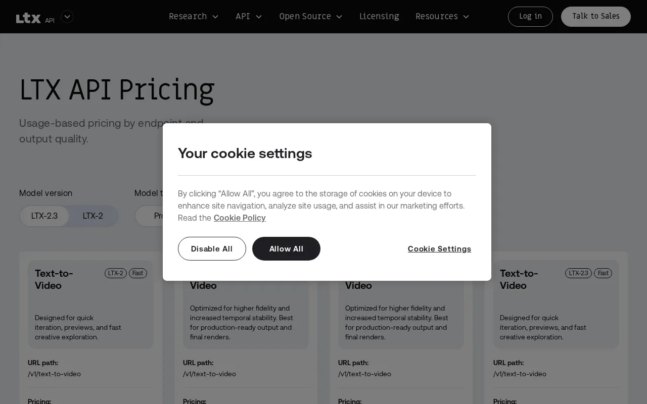 ltx2.ai — pricing page