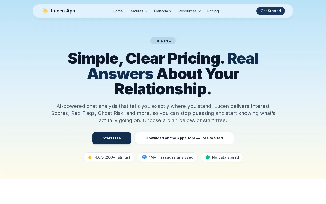 Lucen — pricing page