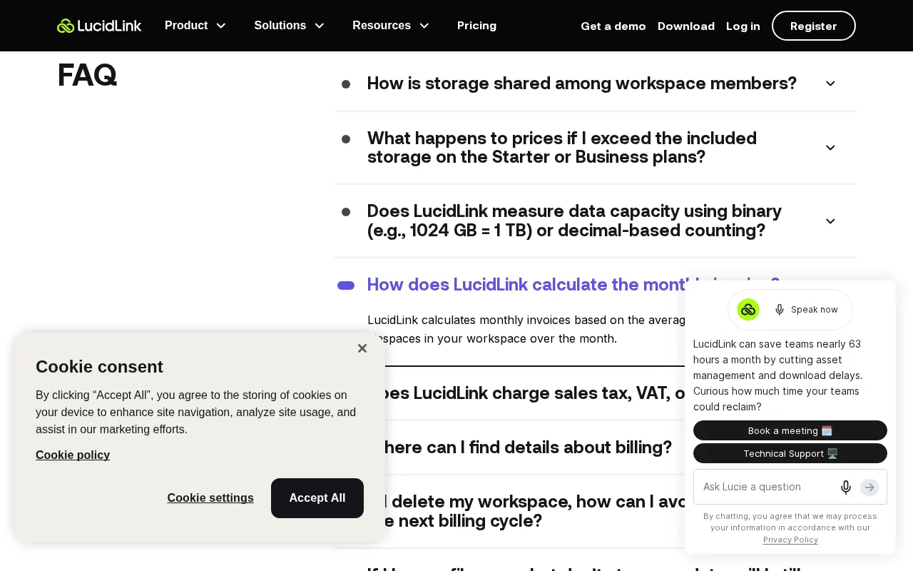 Lucidlink — pricing page