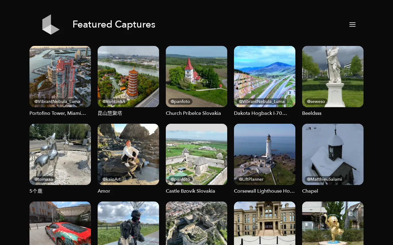 Luma AI - Featured Captures — preview screenshot