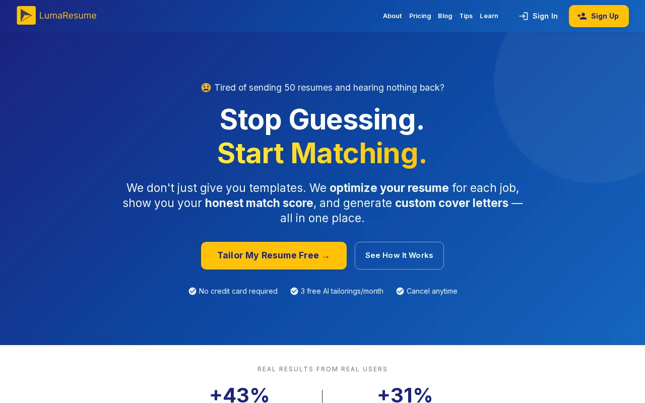 LumaResume — preview screenshot