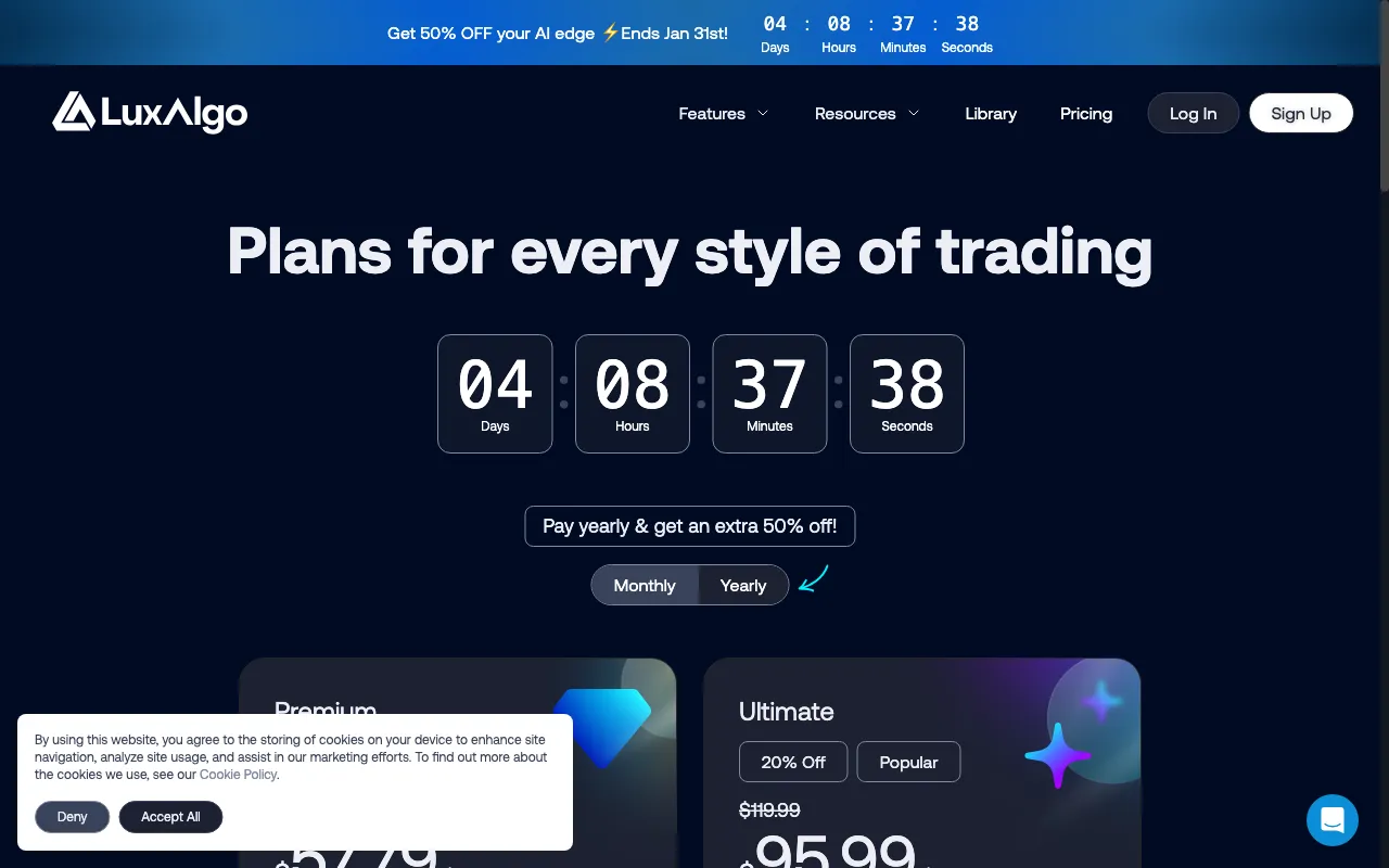 LuxAlgo — pricing page