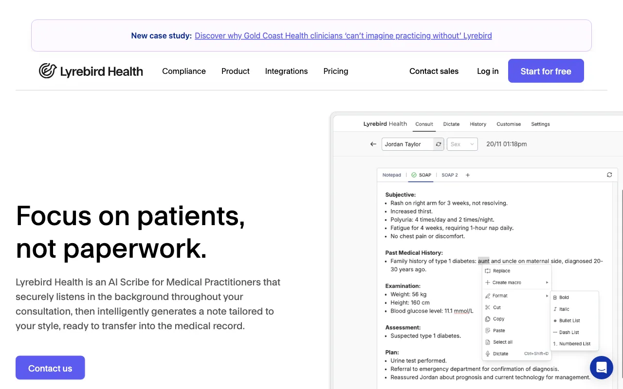 Lyrebird Health — preview screenshot