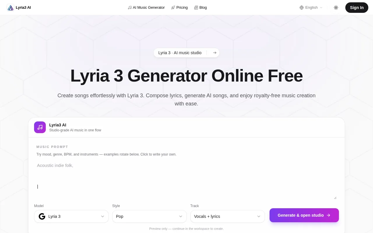 Lyria3 AI — preview screenshot