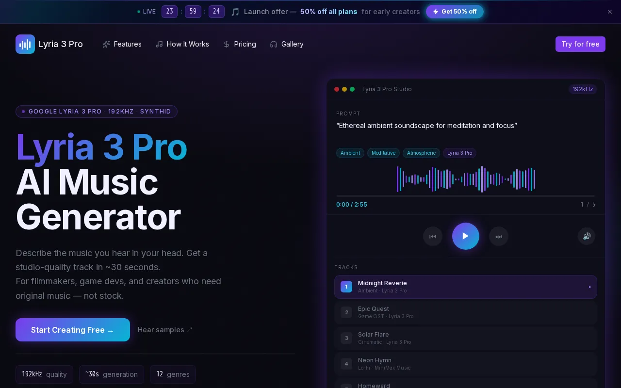 lyria 3 pro — preview screenshot