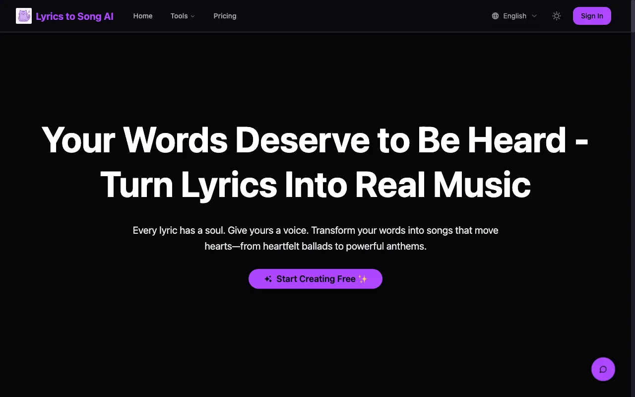 Lyrics To Song AI — preview screenshot