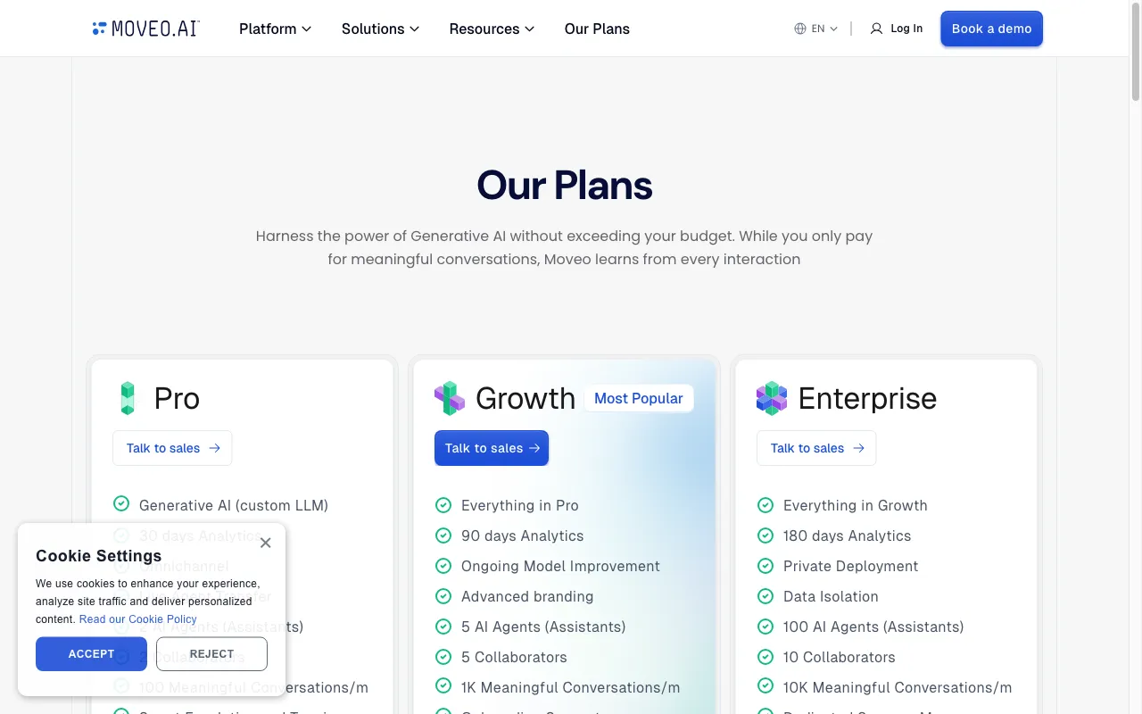 Moveo.AI — pricing page