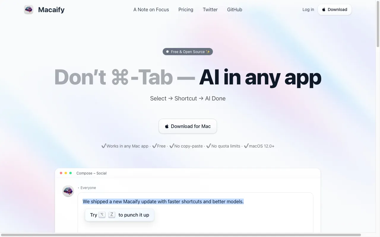 Macaify — preview screenshot