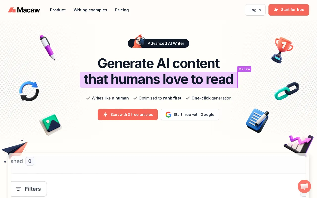 Macaw AI Writer — preview screenshot