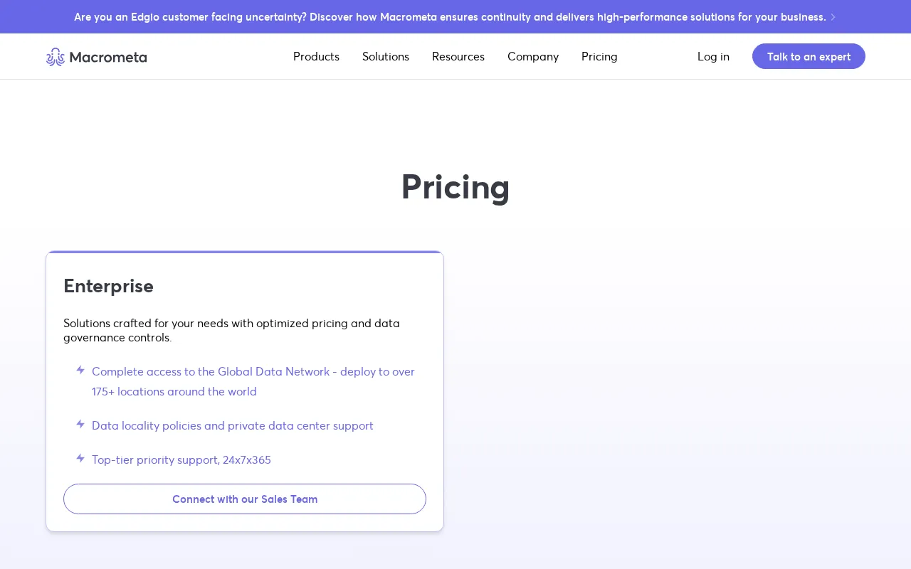 Macrometa — pricing page