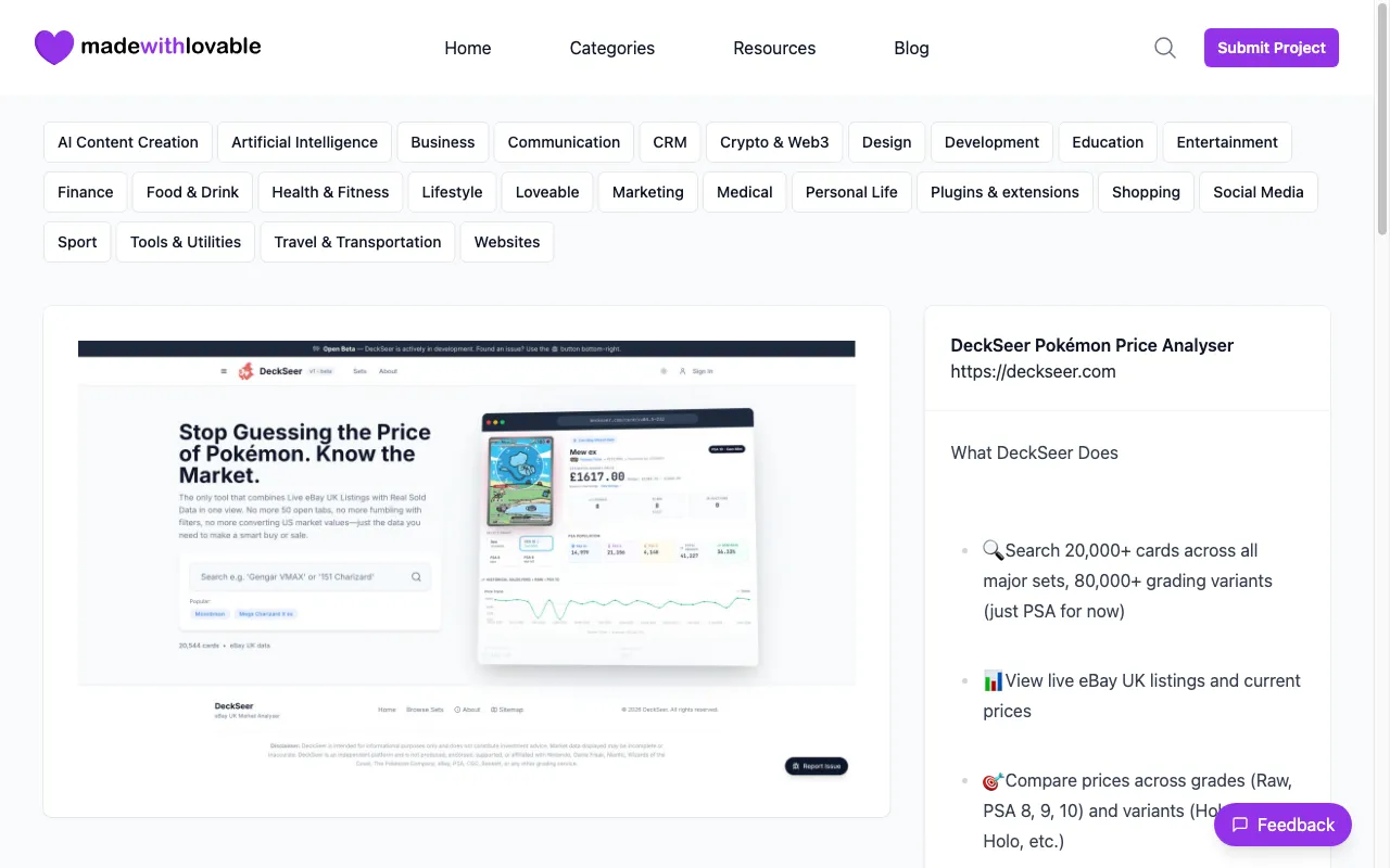 Made wtih Lovable — pricing page