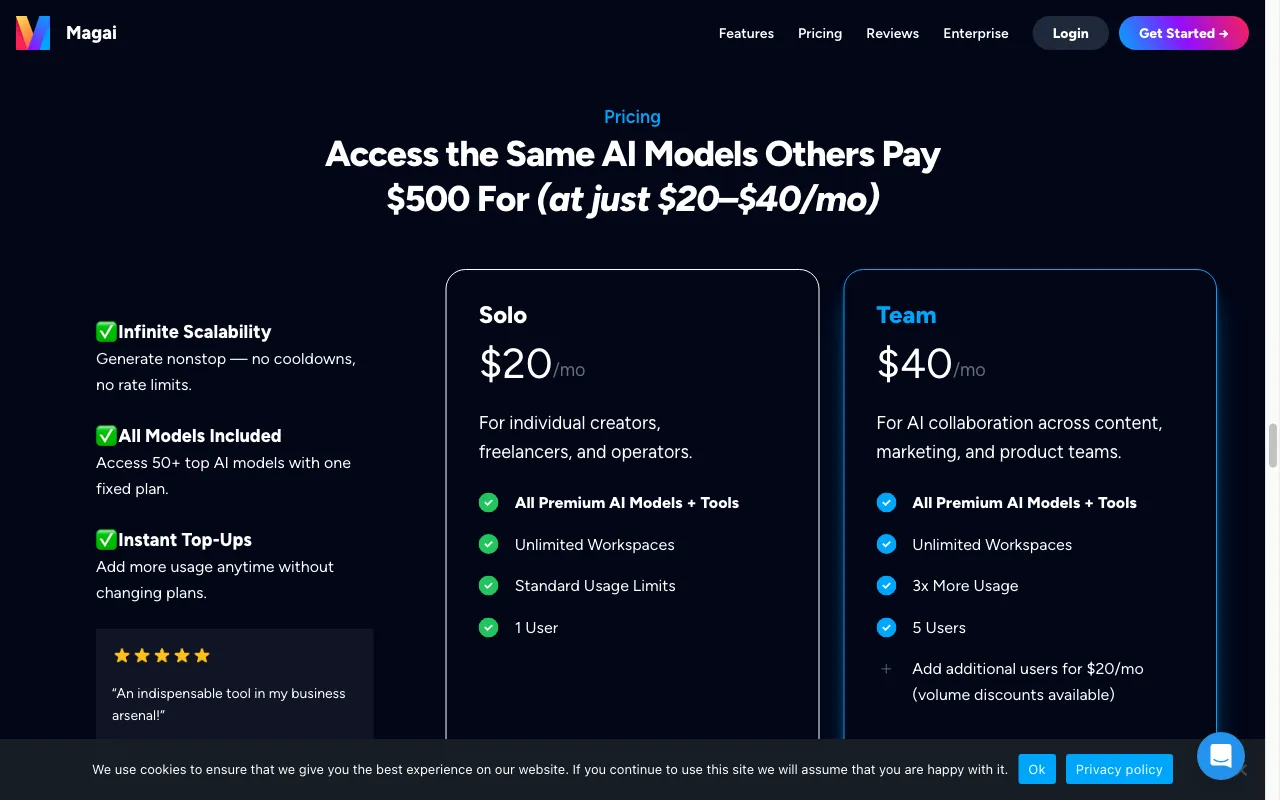 Magai — pricing page