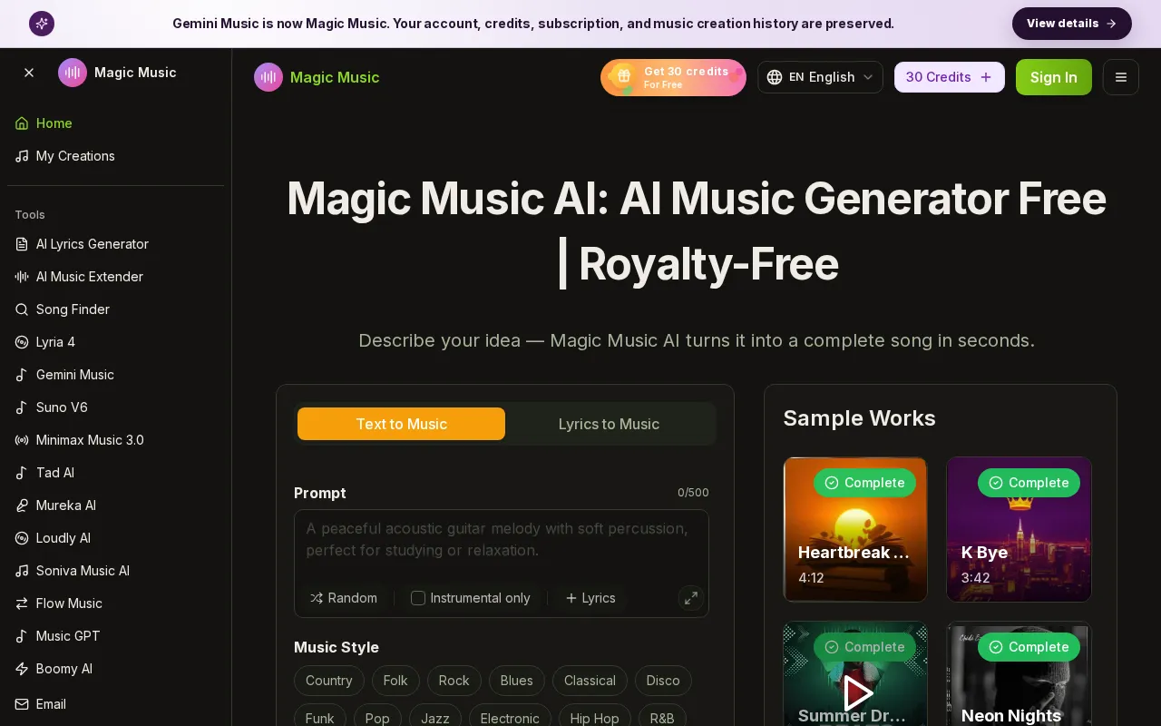 Magic Music — preview screenshot