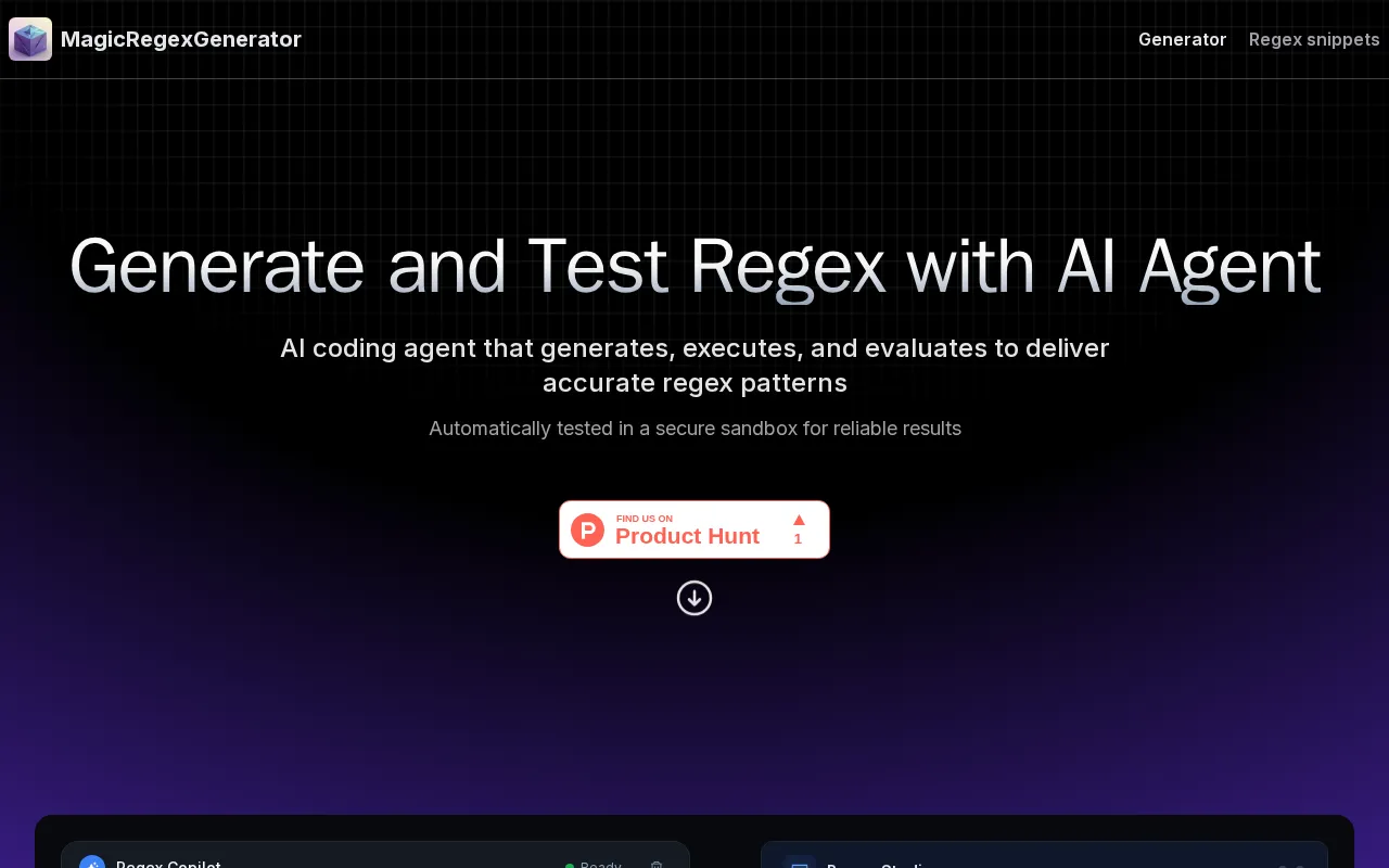 MagicRegexGenerator — preview screenshot