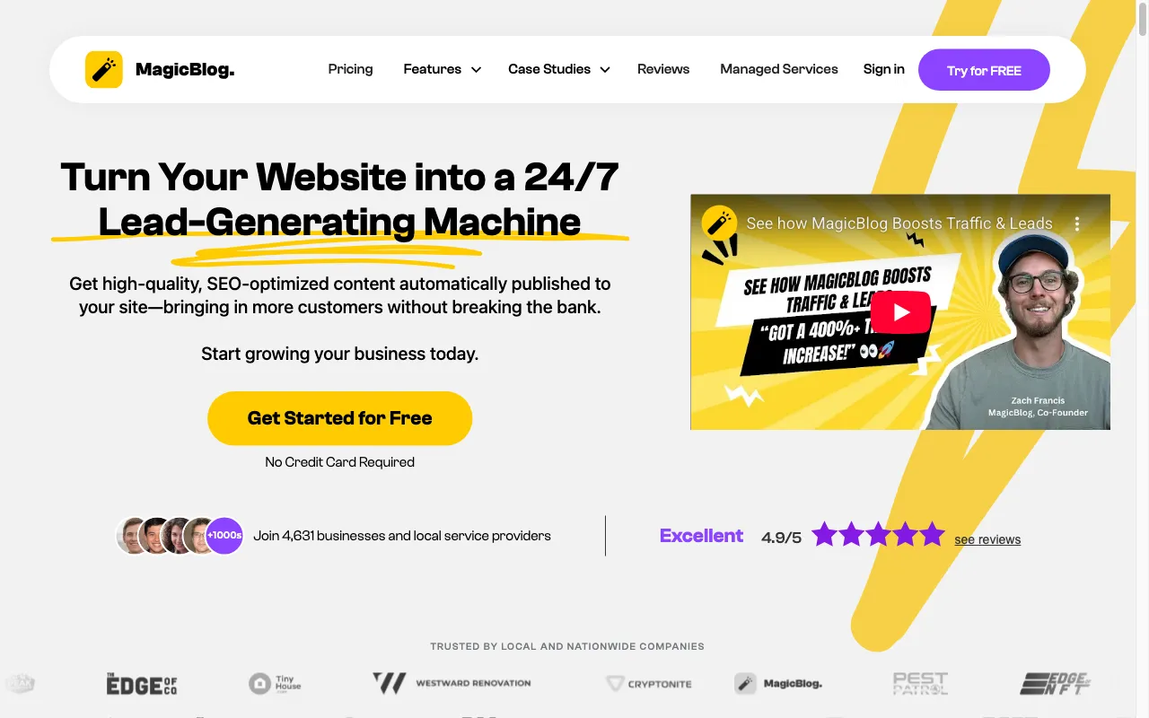 MagicBlog — pricing page