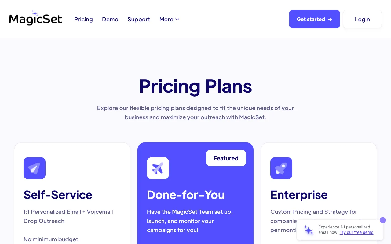 MagicSet — pricing page