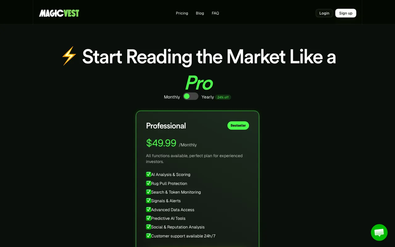 MagicVest — pricing page