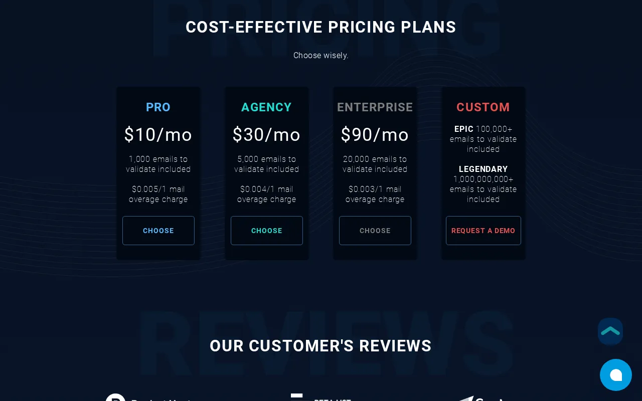 Mailcheck — pricing page