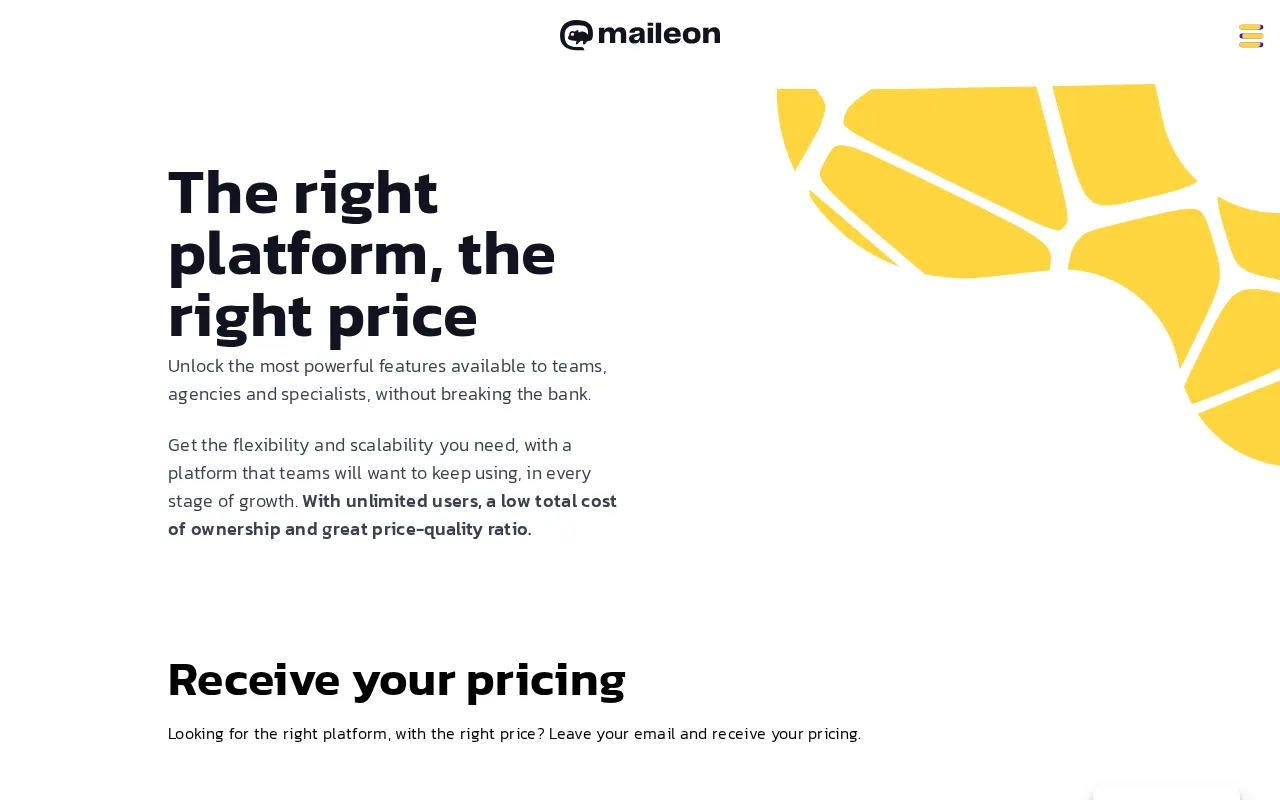 Maileon — pricing page