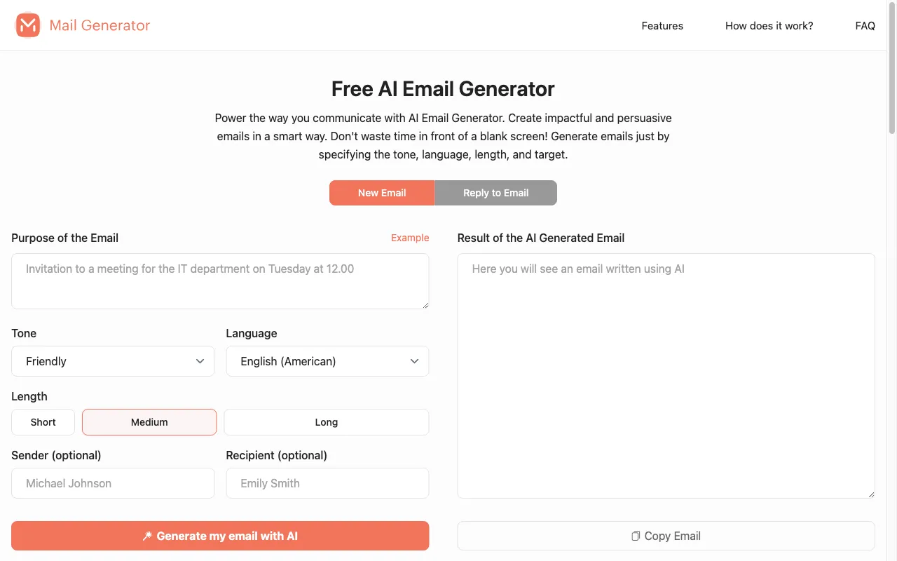 MailGenerator — preview screenshot