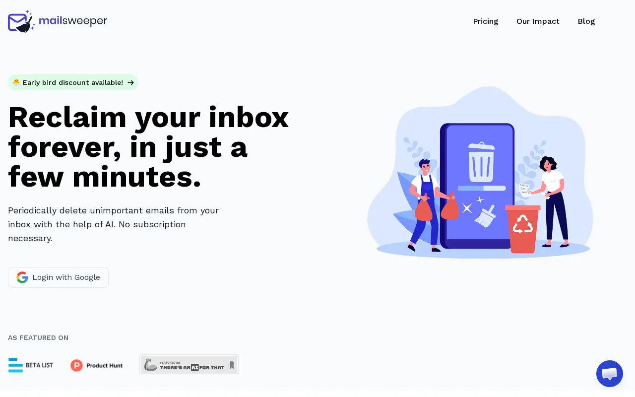 MailSweeper — preview screenshot