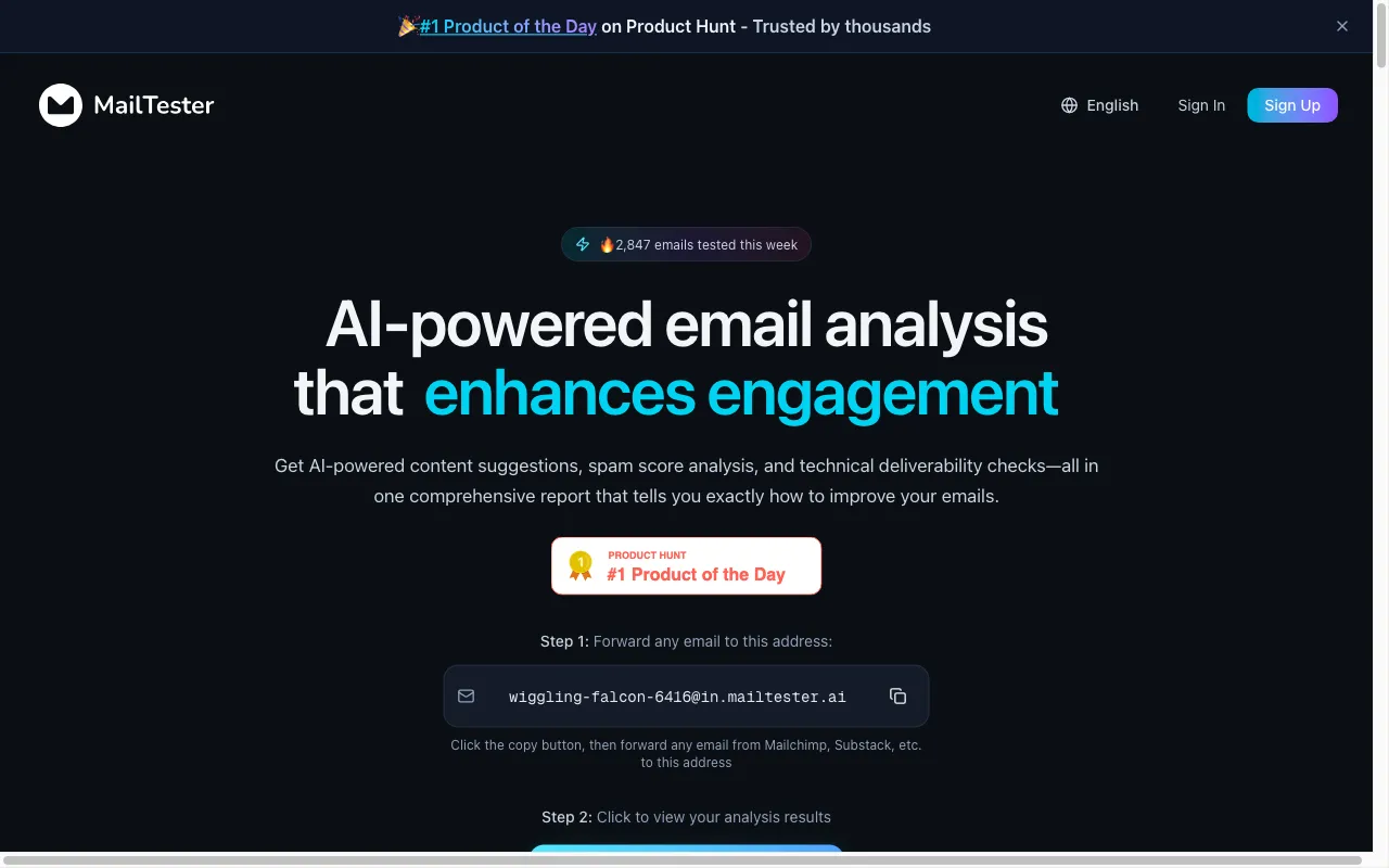MailTester.AI — preview screenshot