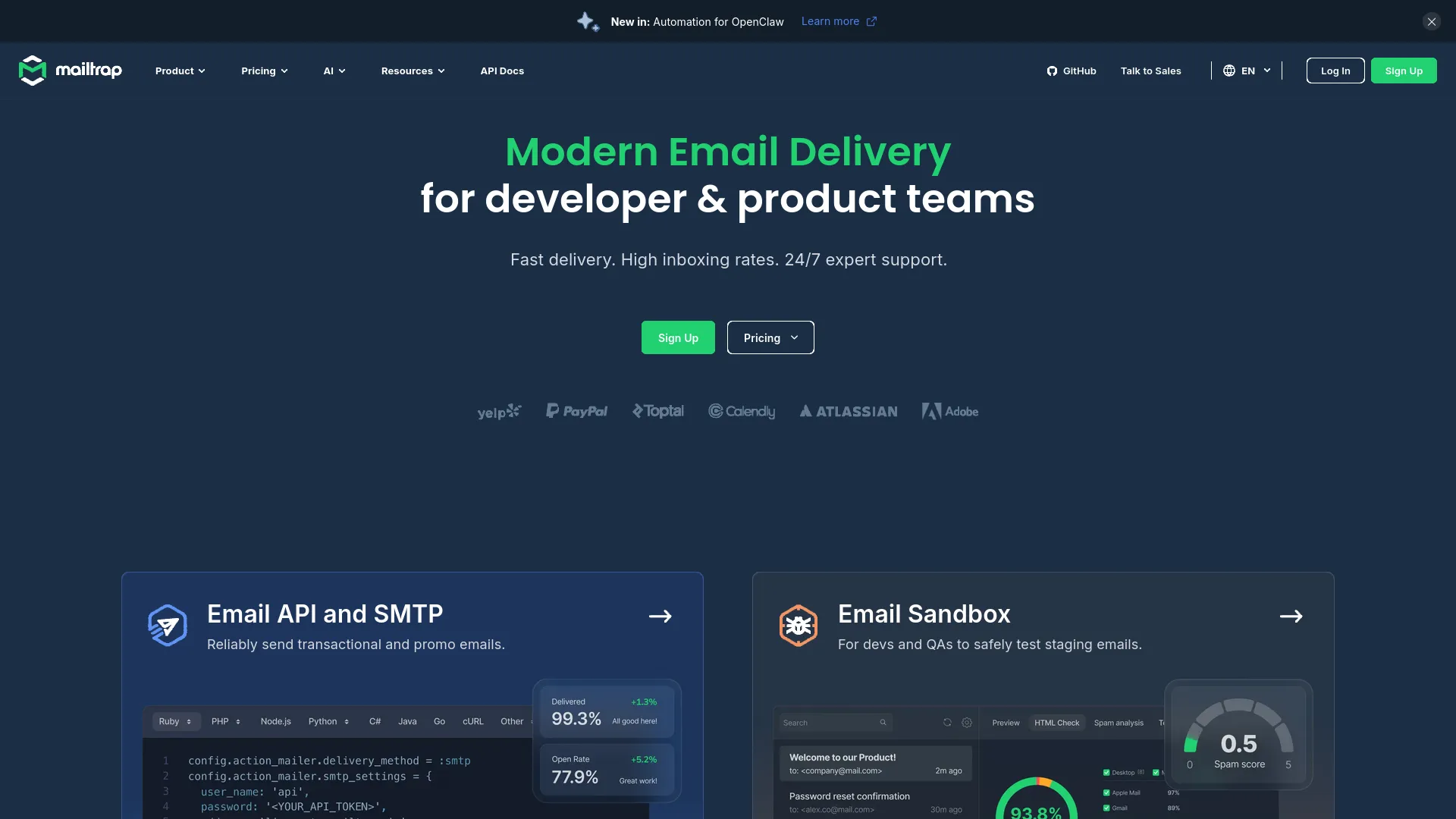 Mailtrap — preview screenshot