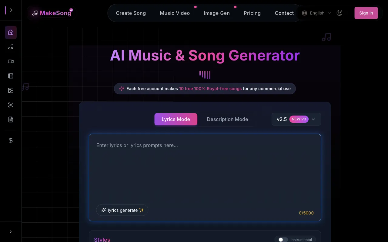 MakeSong — preview screenshot