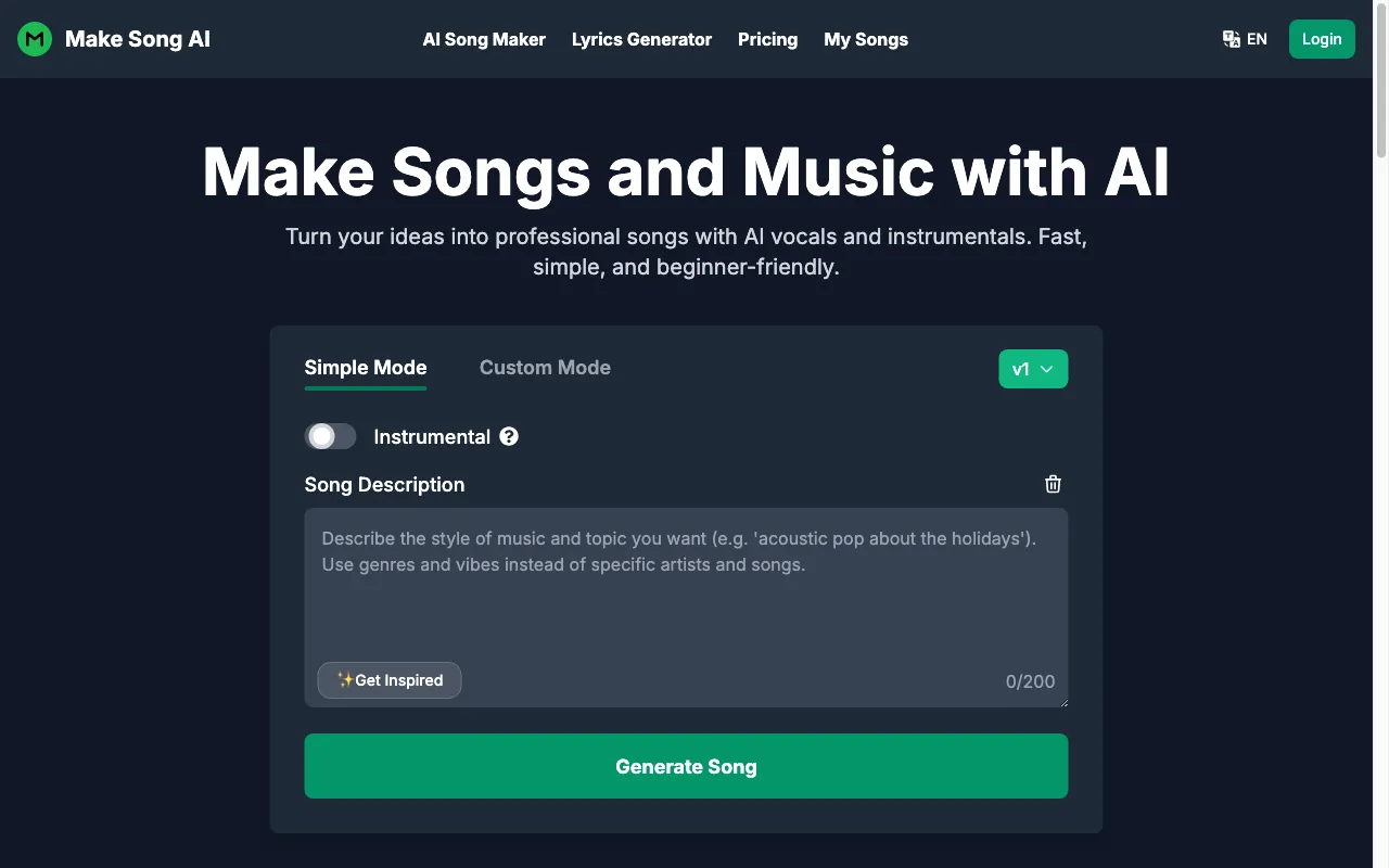Make Song AI — preview screenshot