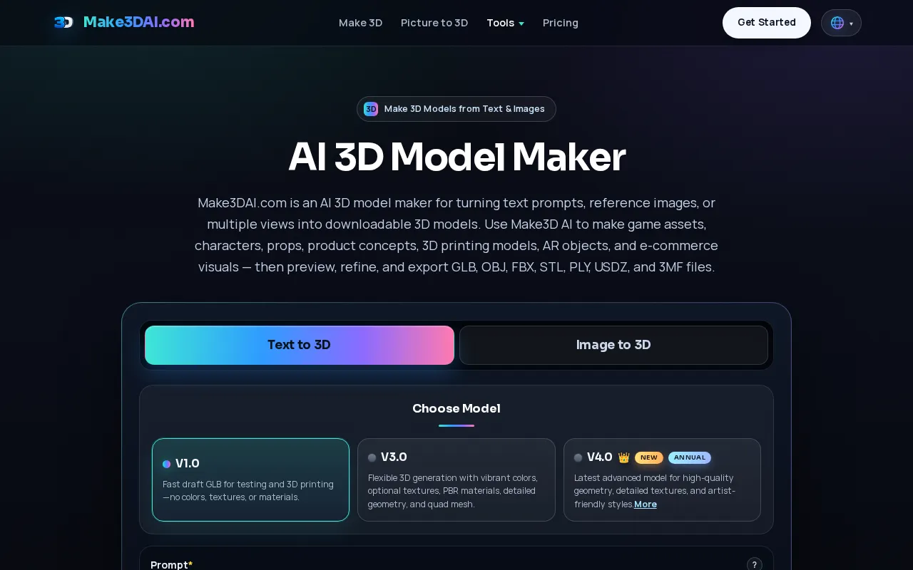Make3DAI.com — preview screenshot