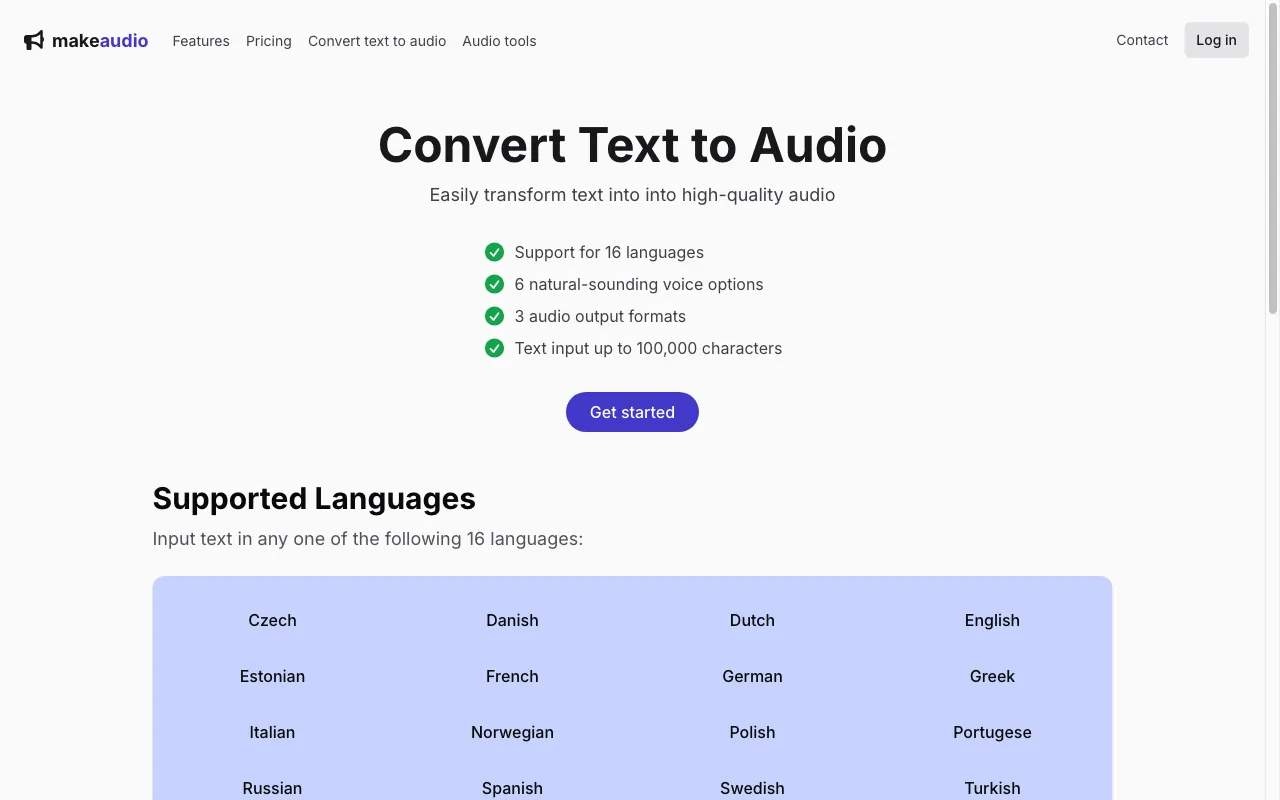 makeaudio — preview screenshot