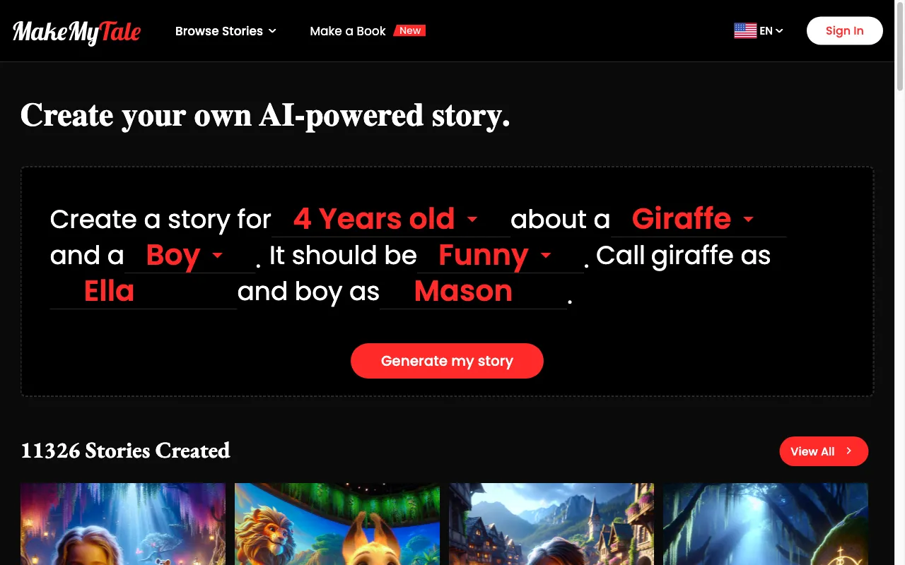 MakeMyTale — preview screenshot