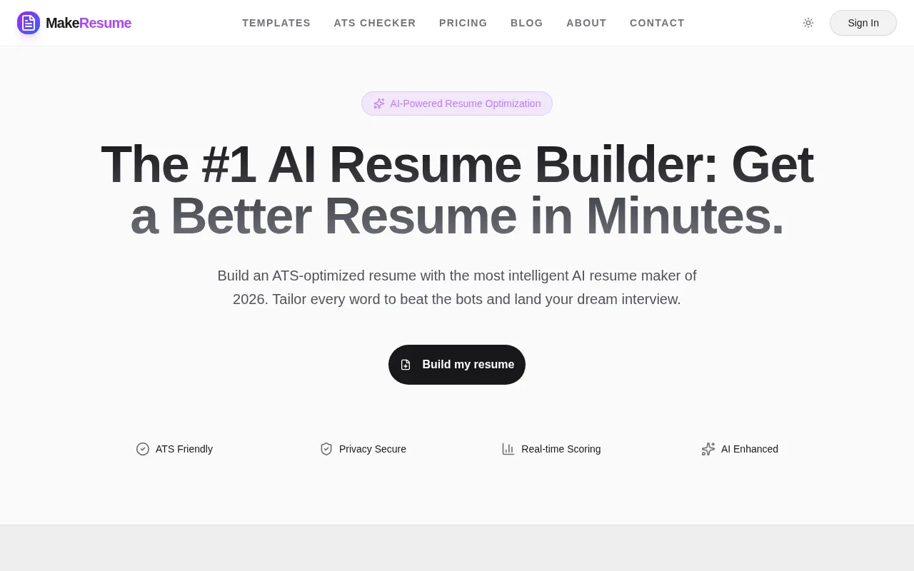 MakeResume — preview screenshot