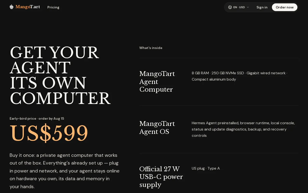 MangoTart — pricing page