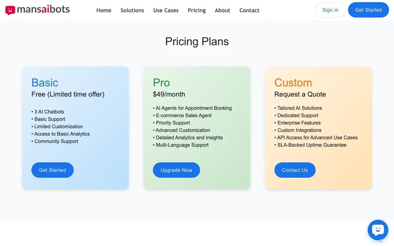 mansaibots — pricing page
