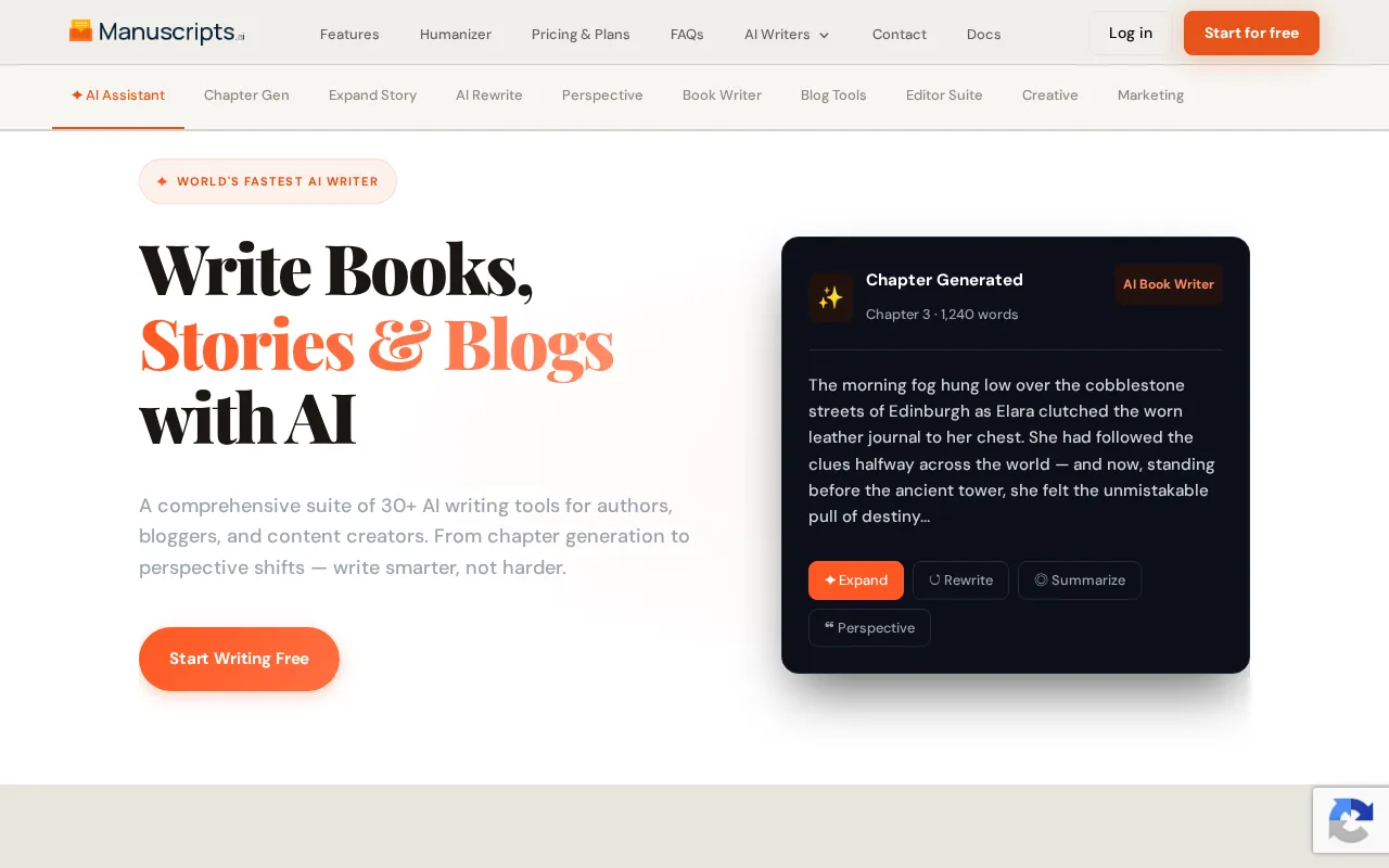 ManuscriptsAI — preview screenshot