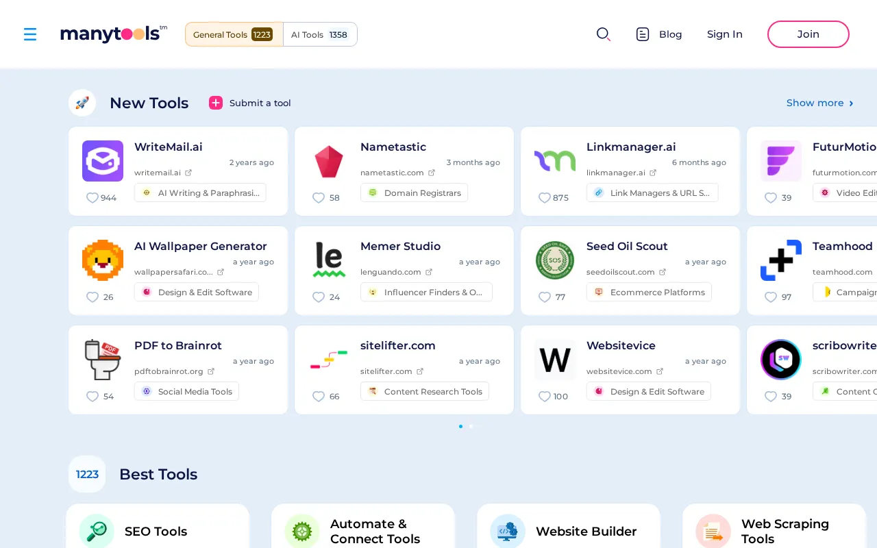 ManyTools — preview screenshot